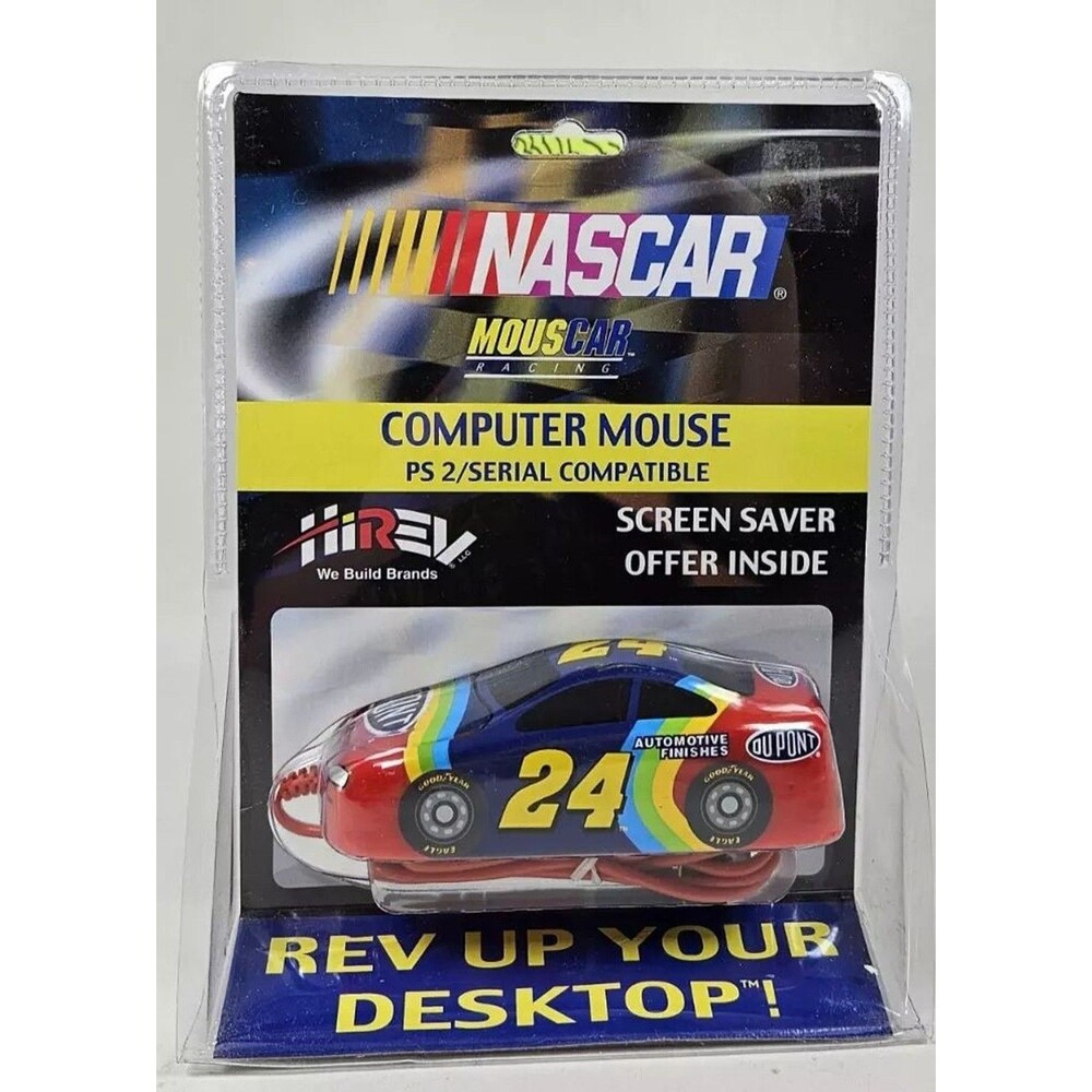 Jeff Gordon #24 DU PONT NASCAR Computer Mouse, PS/2 or RS-232, 1999. NEW